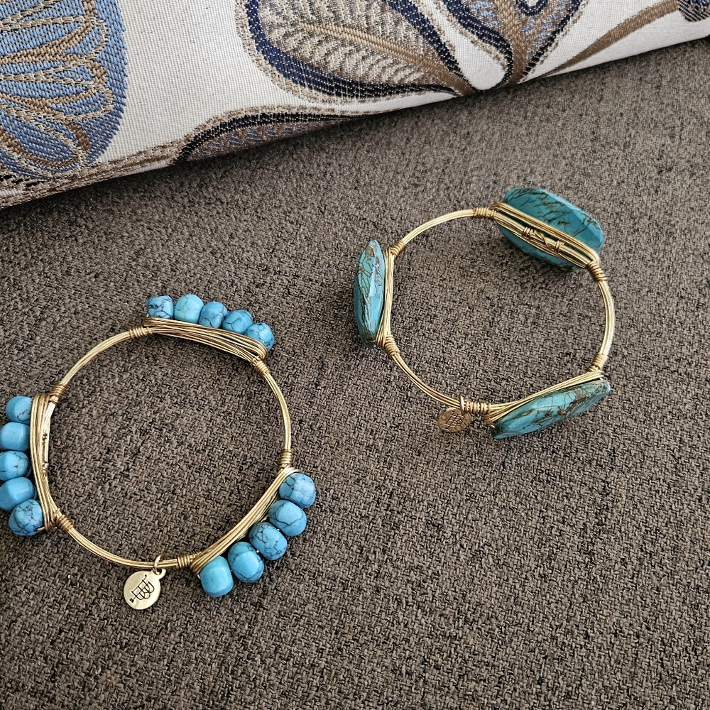 Bourbon and Bowties turquoise bracelets lot of 2